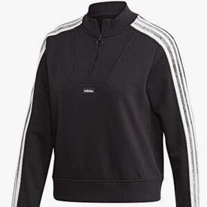 adidas 3 stripe quarter zip sweatshirt